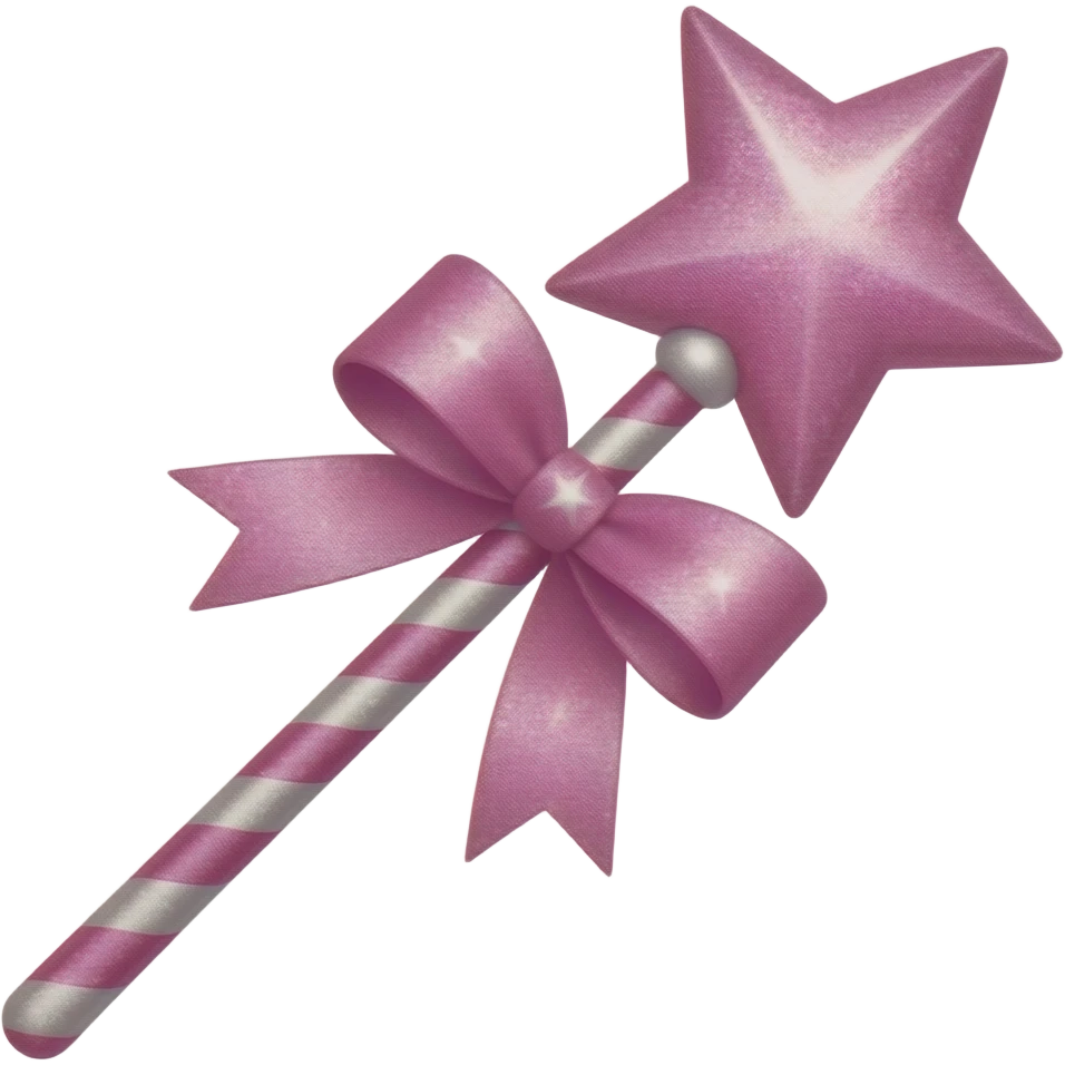 Glitter Pink Ribboned glitter pink magic wand emoji