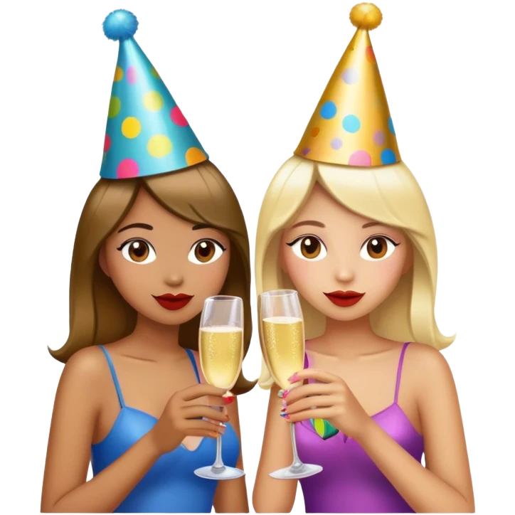 two girls drunking emoji