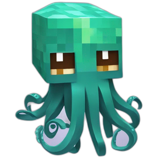 squid playing minecraft emoji