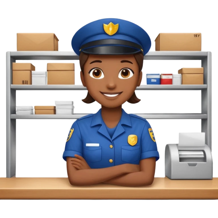 postmaster at counter in postal crew emoji