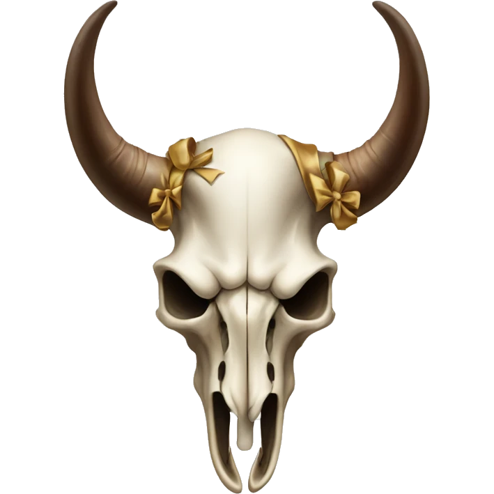 homoyoyo long horn skull with bows emoji