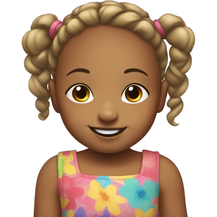 baby girl with pigtails  emoji