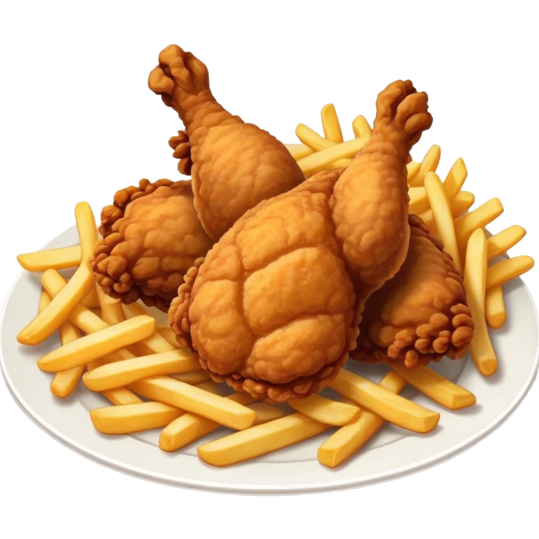 Plate of fried chicken and fries  emoji