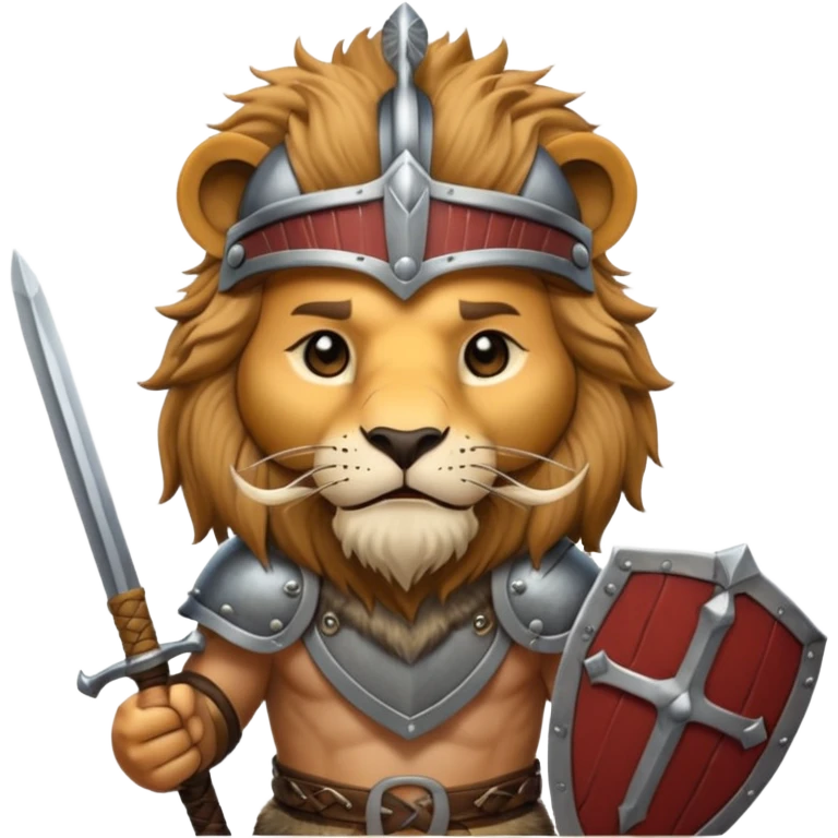 lion with viking helmet and sword behind emoji