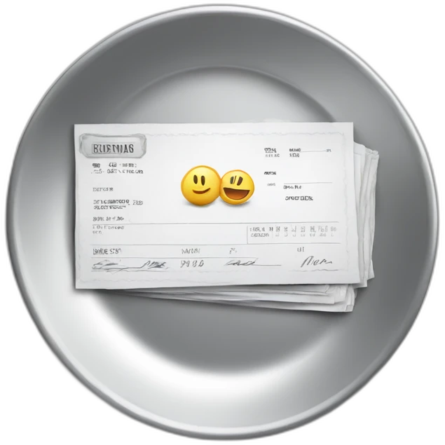 invoice on silver platter emoji