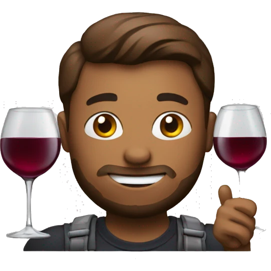 Gigachad avec un ver de vin rouge  emoji