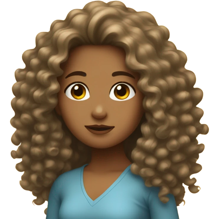 a girl with long curly hair emoji