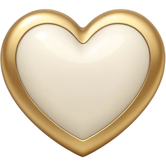 White heart  and beige gold heart emoji