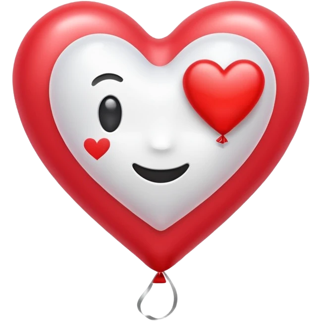 heart balloon white glossy emoji