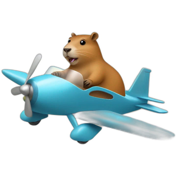 CAPYBARA DRIVING A PLANE emoji