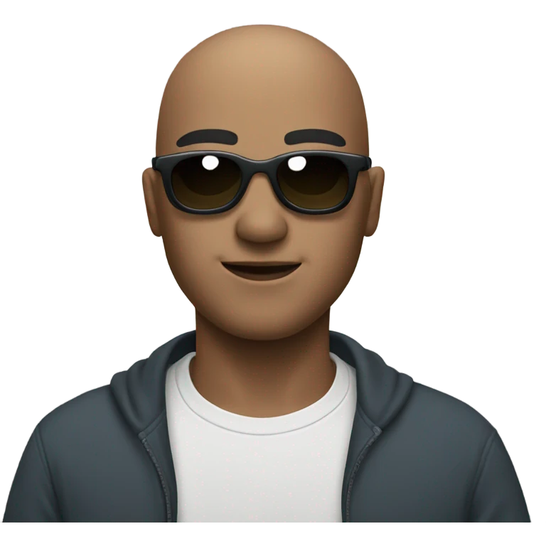 Me, bald sunglasses emoji