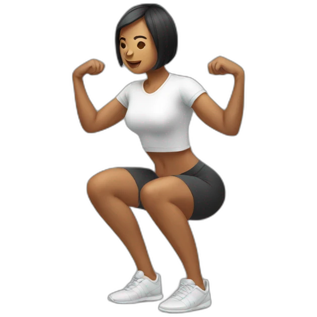 woman doing squat emoji