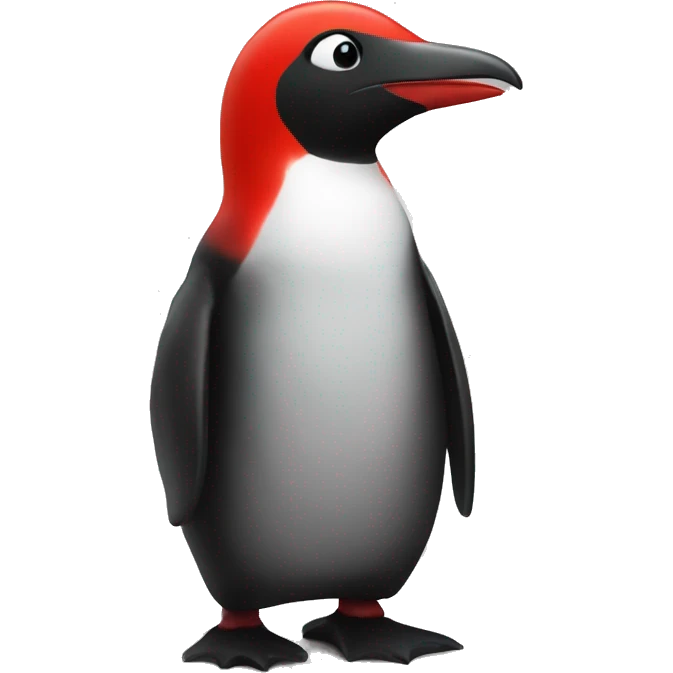 bright red instead of blackpinguin emoji