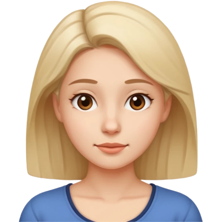 Woman tilting her head 45 degree towards her shoulders, face is relaxed emoji