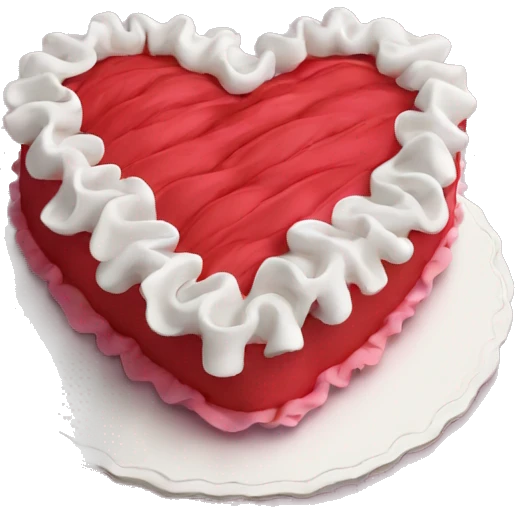 Ruffle heart cake emoji