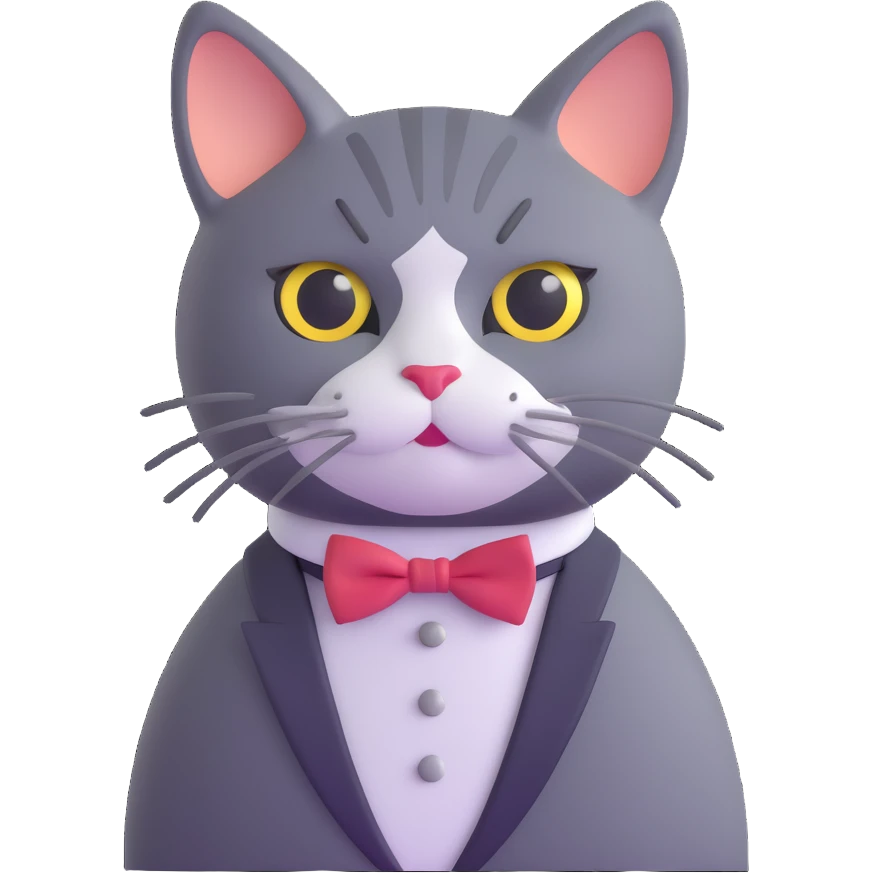 cat with bowtie emoji