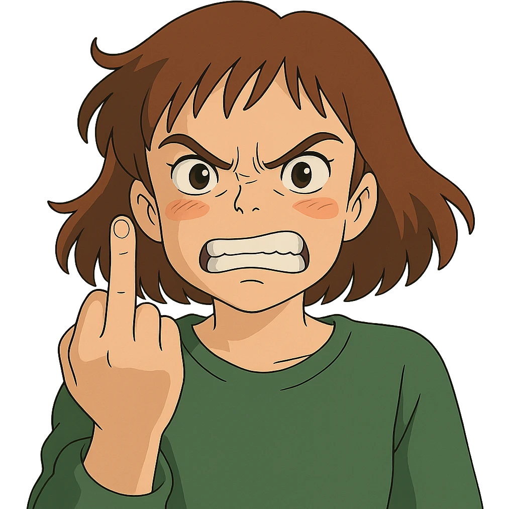 angry face showing middle finger emoji