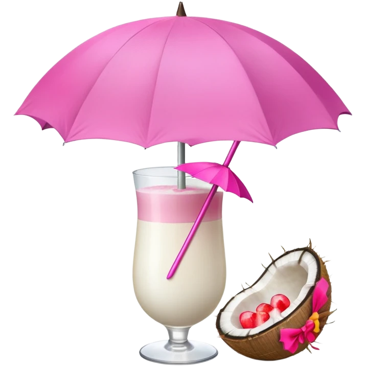 coconut drink with pink umbrella emoji