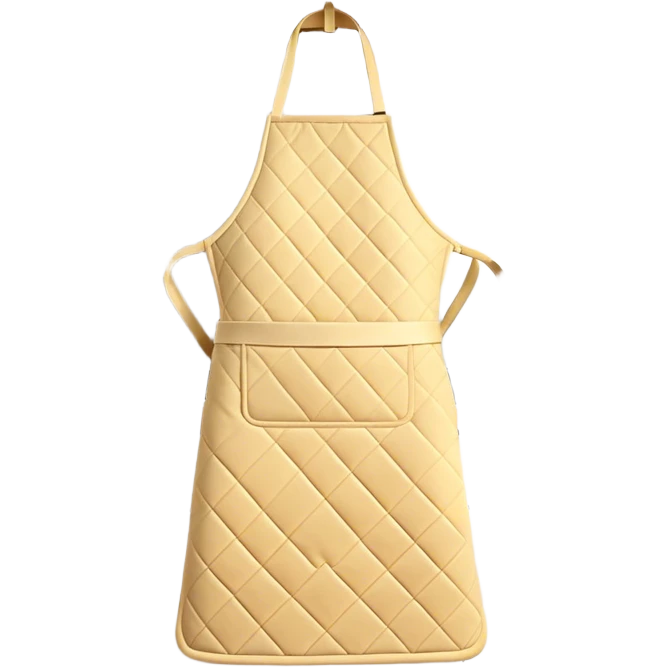 Cinematic Realistic Apron & Oven Mitts, a neatly folded soft pastel apron with subtle fabric textures, resting next to thickly padded oven mitts with a quilted pattern, warm golden kitchen lighting reflecting off the fabrics, evoking a sense of homely warmth and culinary creativity. emoji