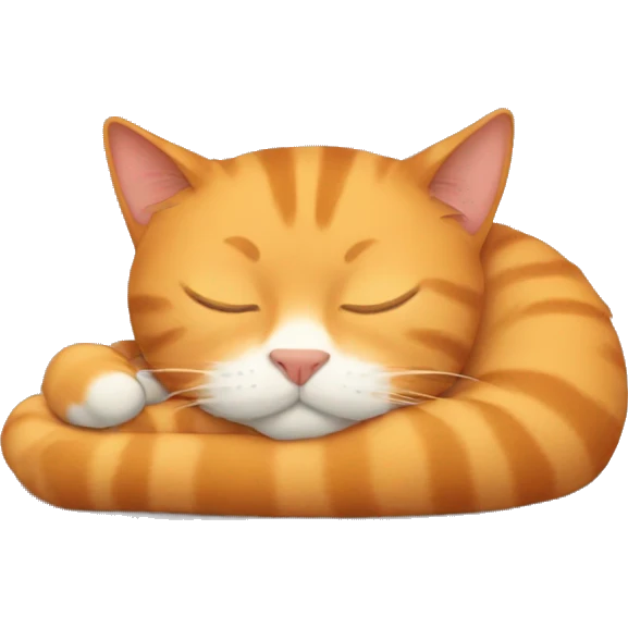 Sleeping ginger cat emoji