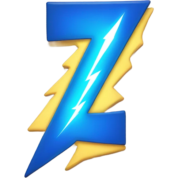 Blue pin with lightning blot across face emoji
