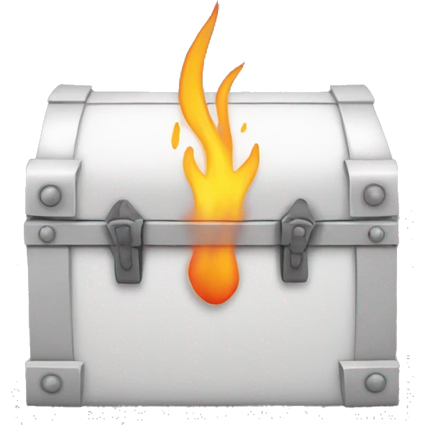 white minimalistic chest on fire emoji