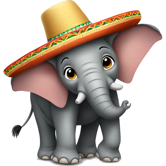 Elephant wearing a sombrero  emoji