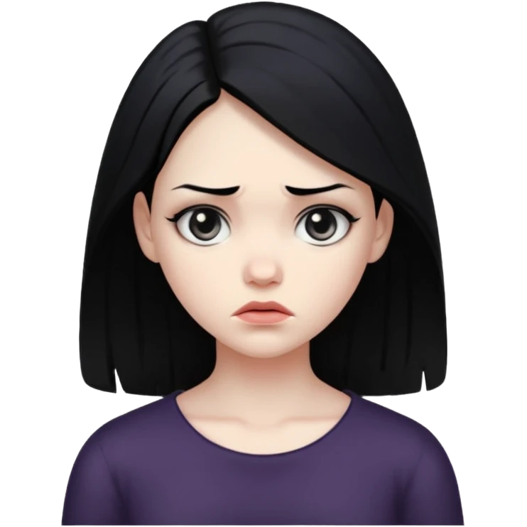 девушка, хмурая, мрачная аура  emoji