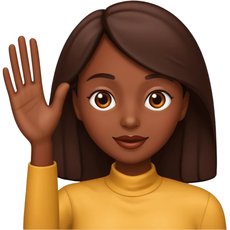 Chocolate woman waving emoji