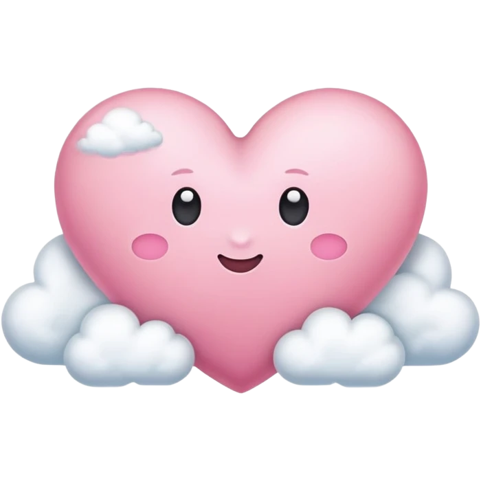 pink heart + cloud emoji