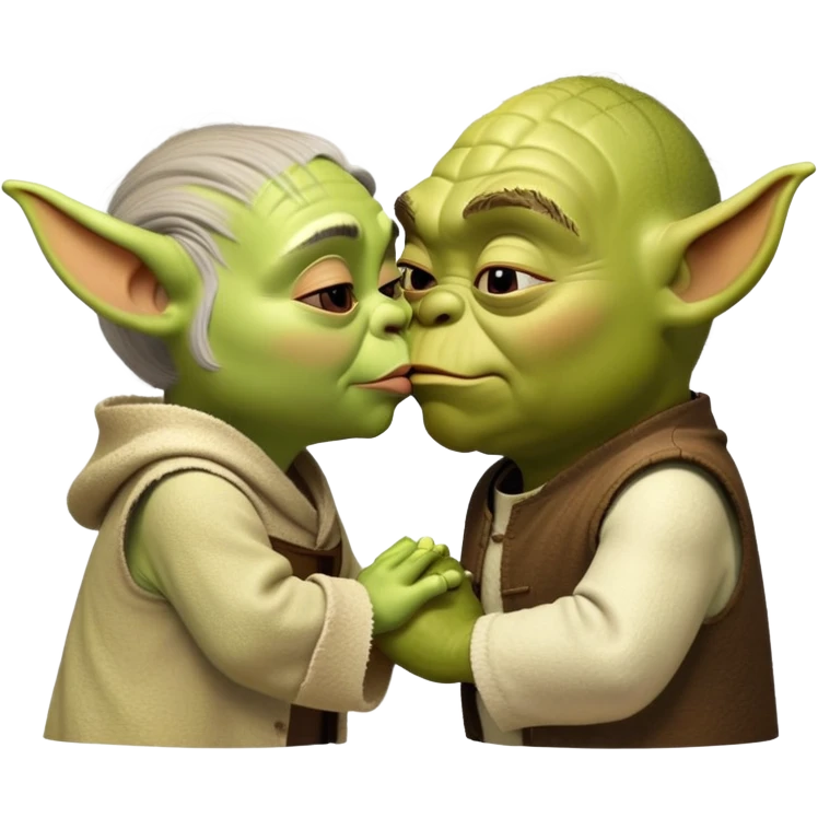Shrek kissing yoda emoji