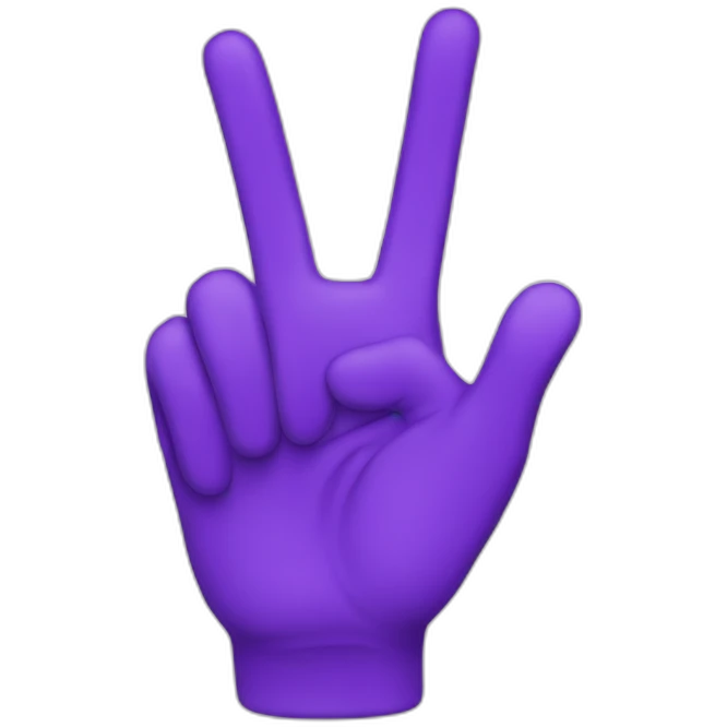 Purple peace hand emoji