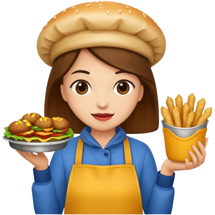woman holding street food emoji