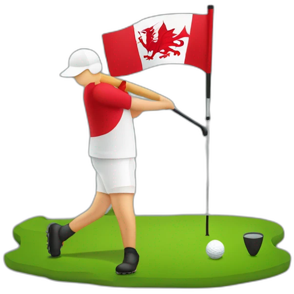 Welsh flag person golfing emoji