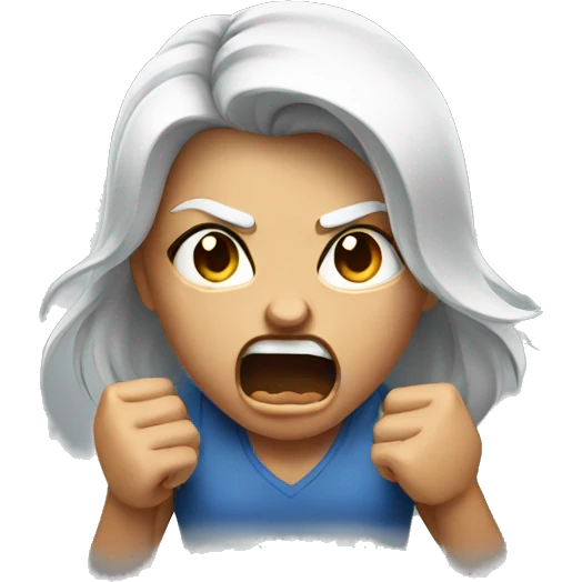 Girl angry yelling emoji