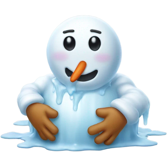 Snowman melting away emoji