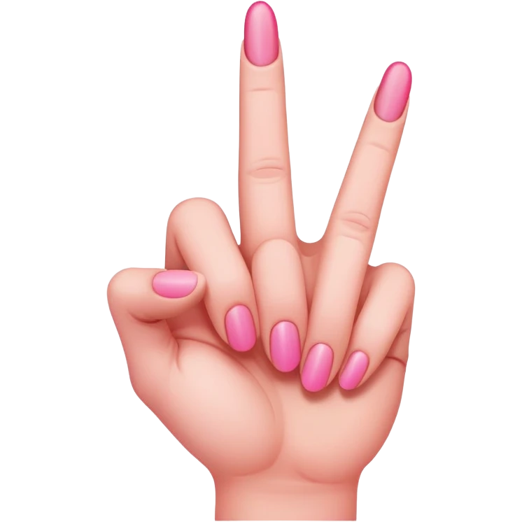 Pink middle finger emoji
