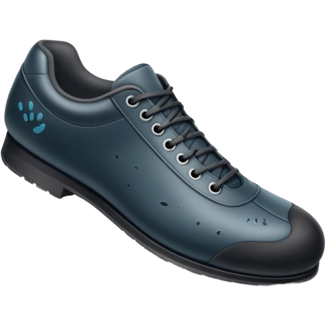 a full human leg with a sneakered foot pressing down on the ground. The shoe sole touches the floor, and directly beneath it a fresh shoe print is clearly visible. Rounded, glossy, smooth, soft shadows, white background.





 emoji