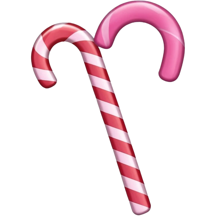 Red and pink candy cane emoji