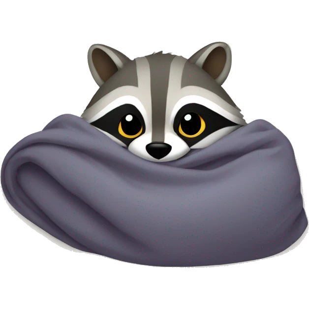 Raccoon under covers emoji
