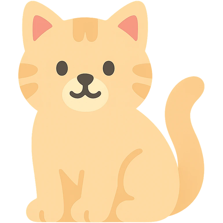 cute fluffy cat color icon emoji