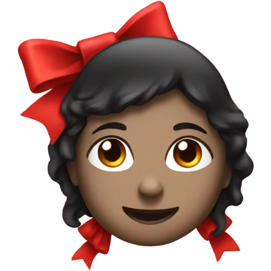 Black heart with red bow emoji
