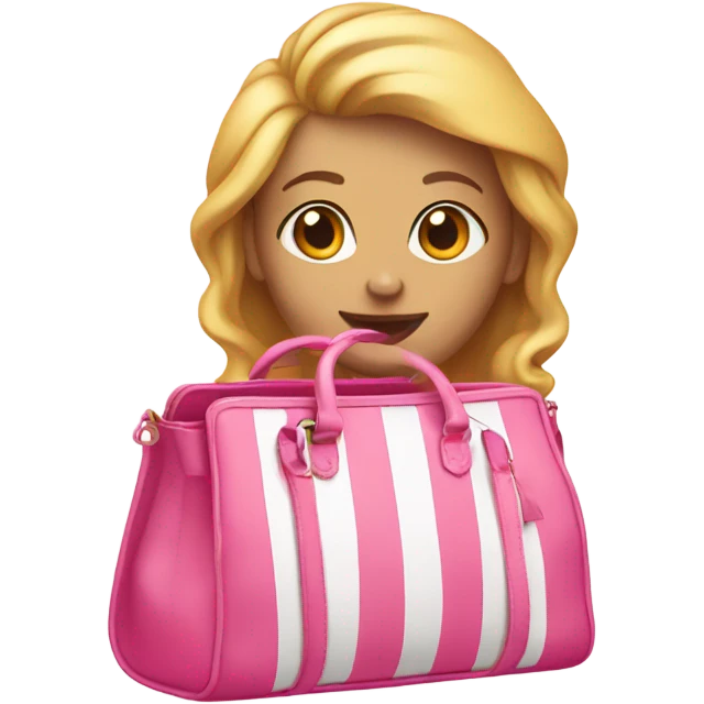 Pink and white that girl bag emoji