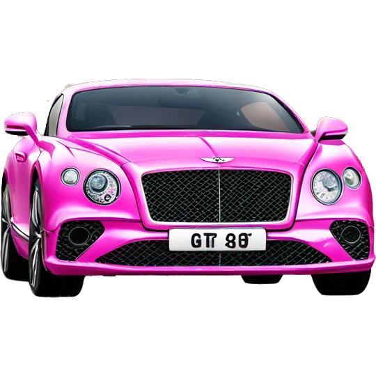 Sparkly glitter Bentley continental gt pink emoji