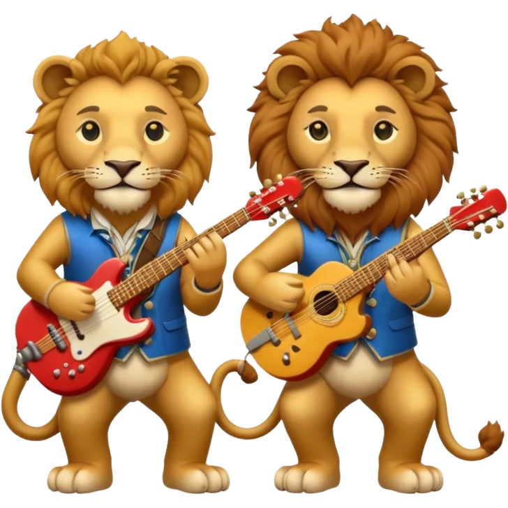 lion as Musicians emoji