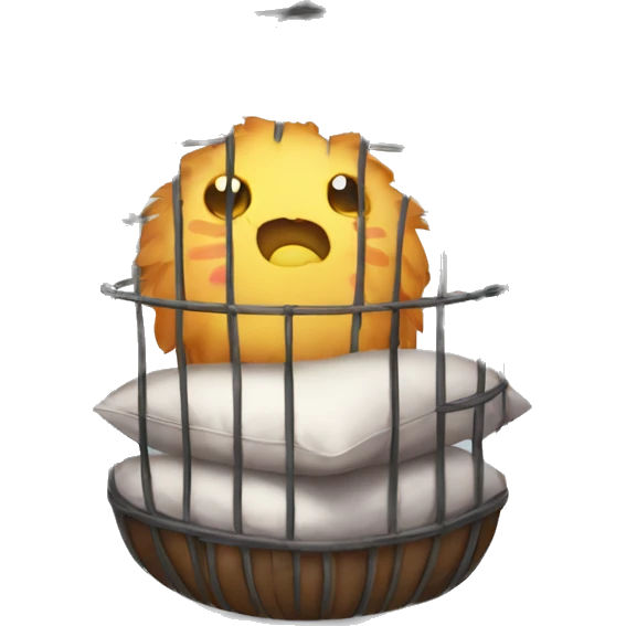 Cute cage with pillow emoji