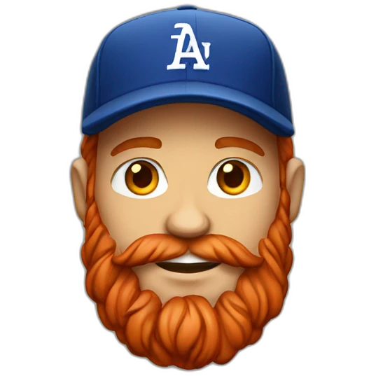 red bearded male with a baseball hat emoji