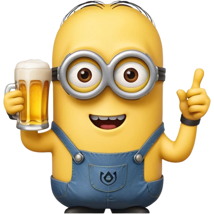 minion with a beer saying cheers emoji