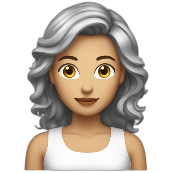 blanc femmee  cheveux bruns emoji
