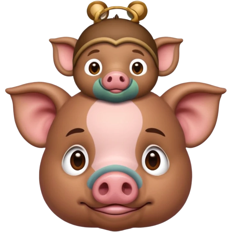 El cerdito de Moana con un monito en su cabeza emoji